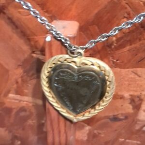 gorgeous gold necklace with I love you heart pendant